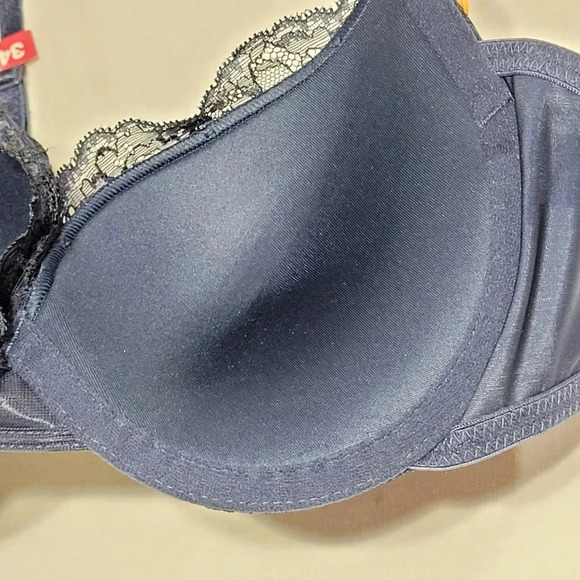 36D Maidenform Self Expressions Push Up and In UW Bra Navy Blue NWT - Picture 6 of 6